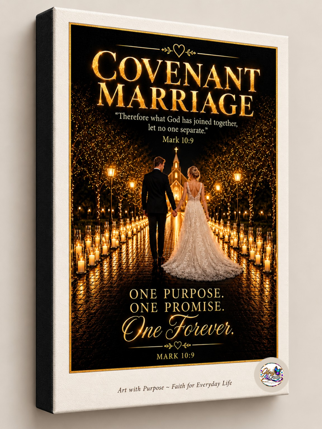 Covenant Marriage | Mark 10:9 Christian Canvas Wall Art
