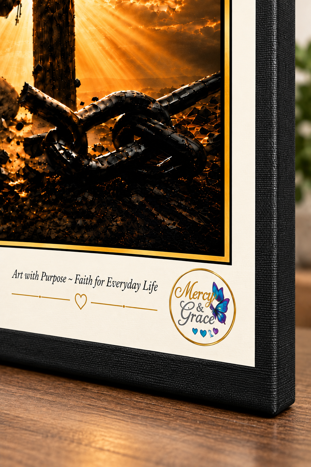 Chains Break at the Foot of the Cross Canvas Wall Art