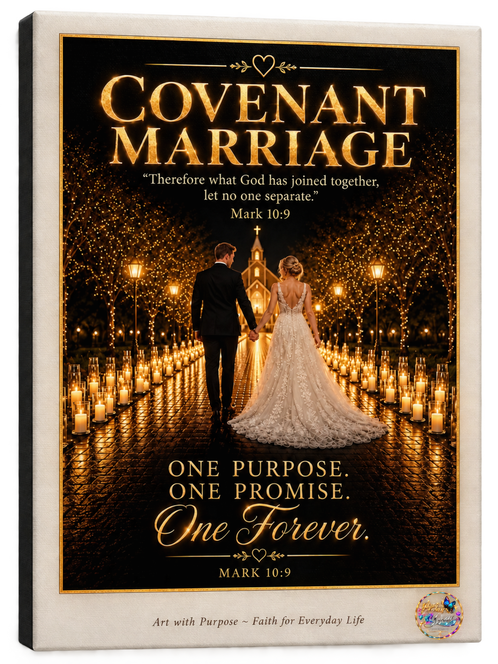 Covenant Marriage | Mark 10:9 Christian Canvas Wall Art