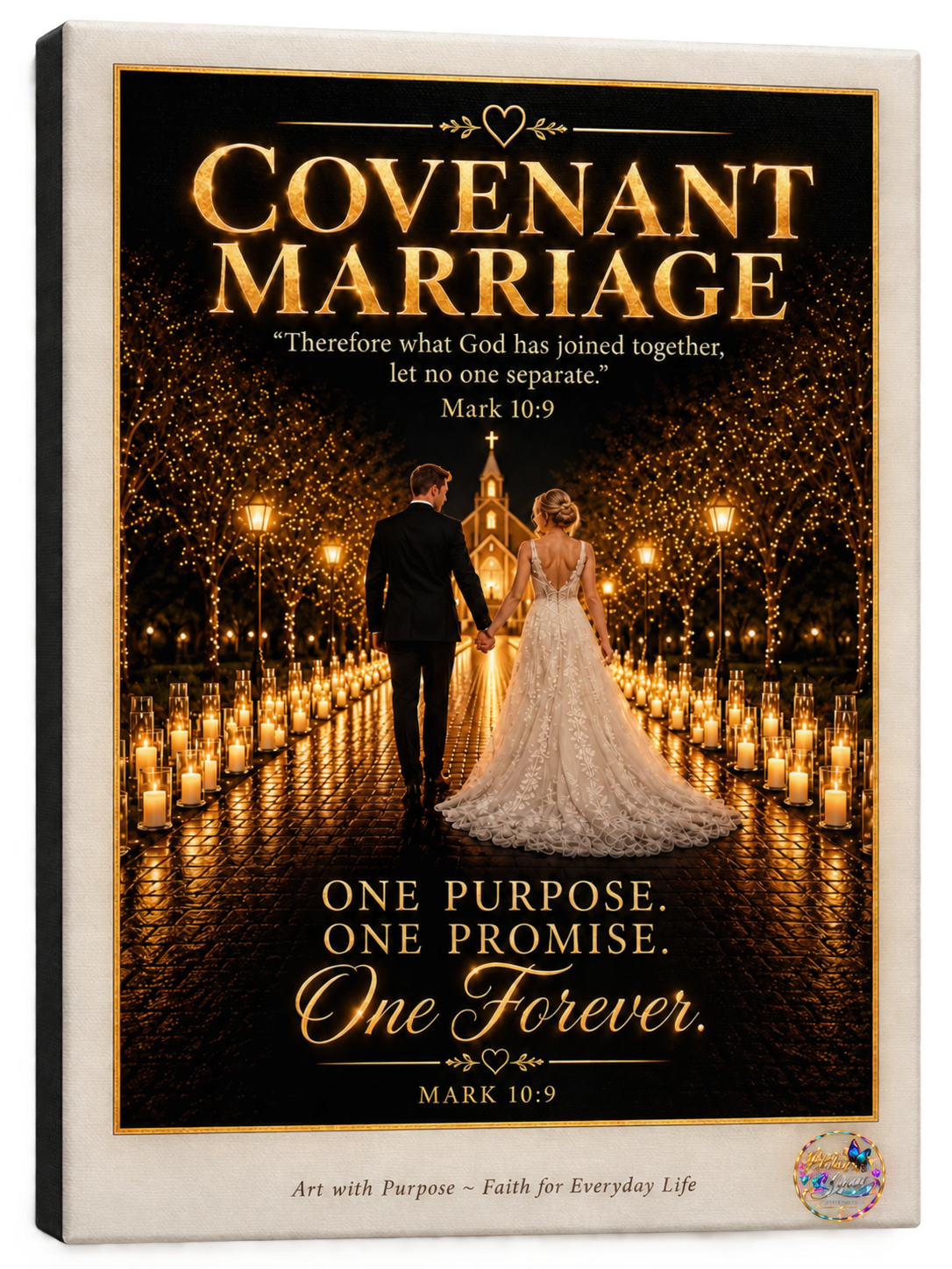 Covenant Marriage | Mark 10:9 Christian Canvas Wall Art