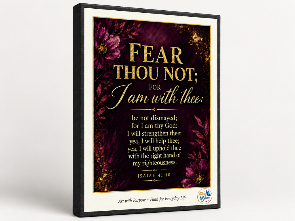 Fear Thou Not — Isaiah 41:10 Christian Canvas Wall Art