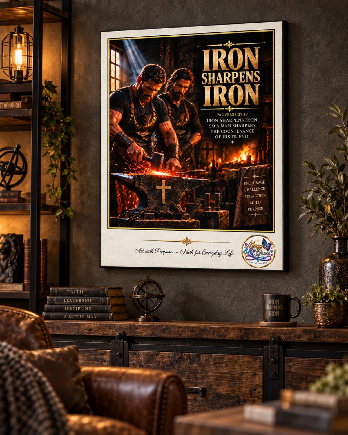 Iron Sharpens Iron | Proverbs 27:17 Canvas Wall Art