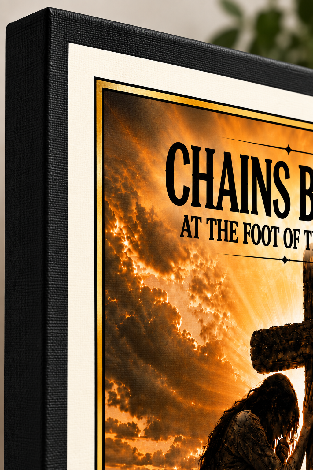 Chains Break at the Foot of the Cross Canvas Wall Art