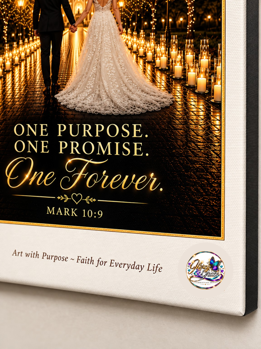 Covenant Marriage | Mark 10:9 Christian Canvas Wall Art