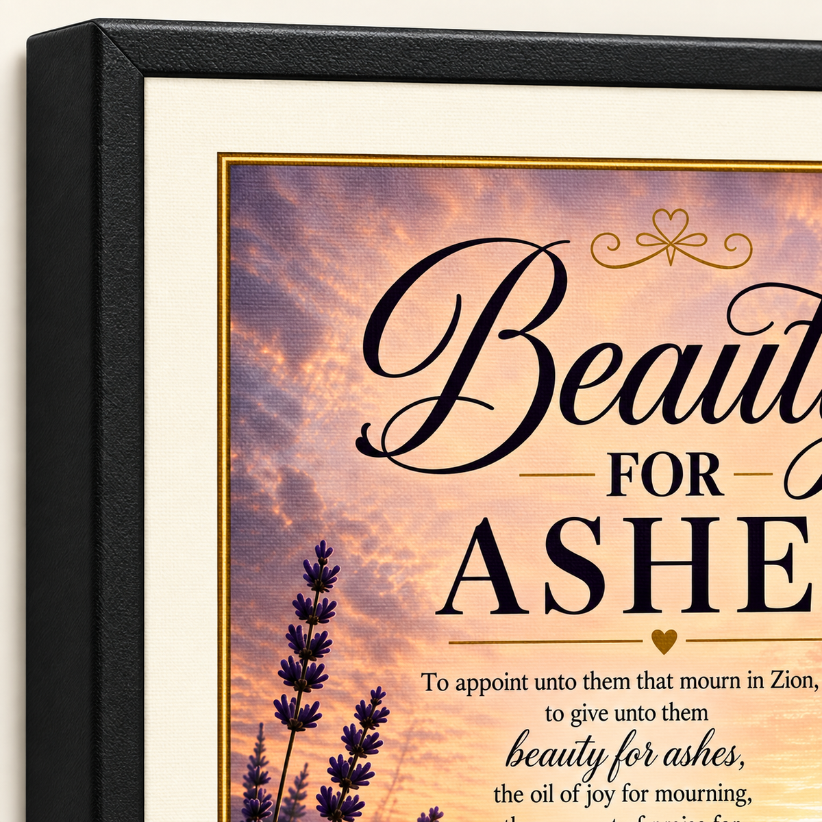 Beauty for Ashes — Isaiah 61:3 Christian Canvas Wall Art