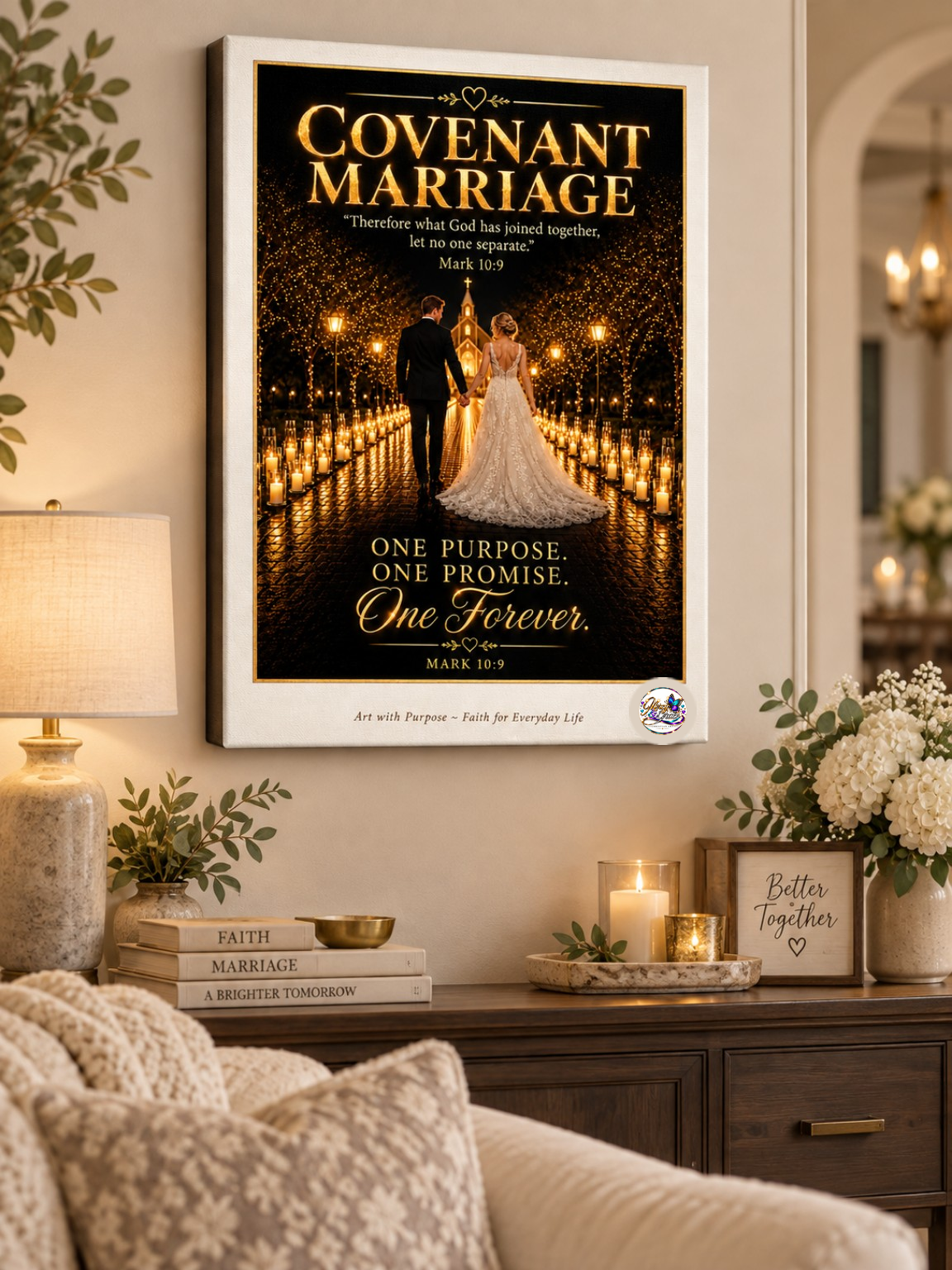 Covenant Marriage | Mark 10:9 Christian Canvas Wall Art