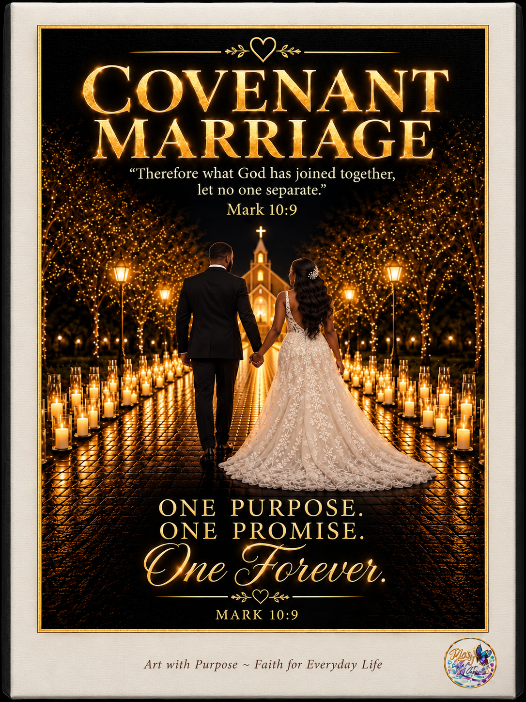 Covenant Marriage | Mark 10:9 Christian Canvas Wall Art
