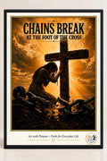 Chains Break at the Foot of the Cross Canvas Wall Art