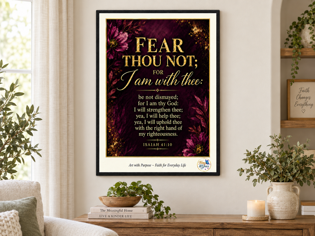 Fear Thou Not — Isaiah 41:10 Christian Canvas Wall Art