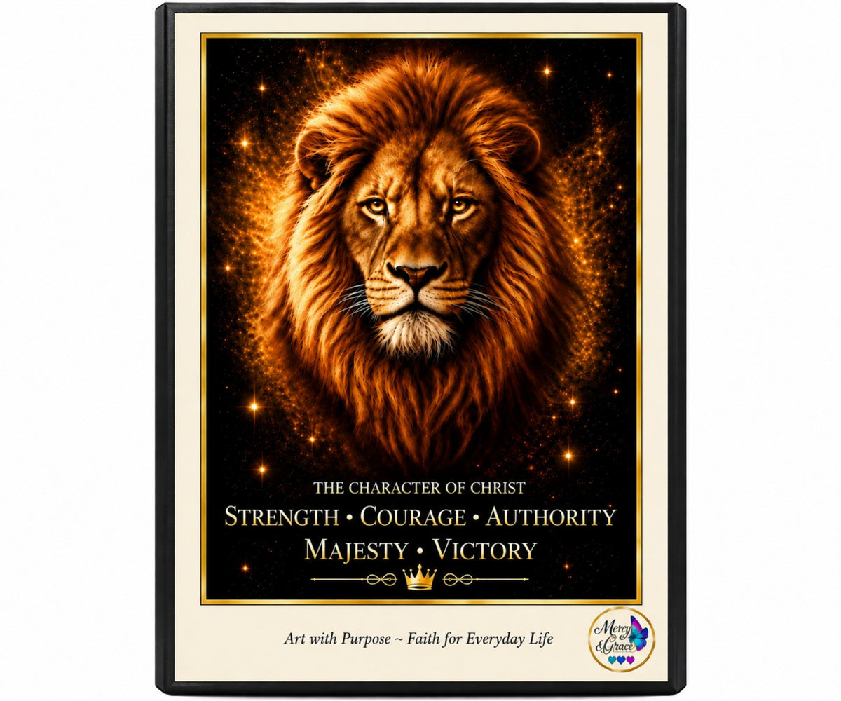 The Character of Christ — Christian Lion Canvas Wall Art