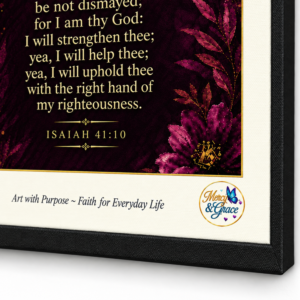Fear Thou Not — Isaiah 41:10 Christian Canvas Wall Art
