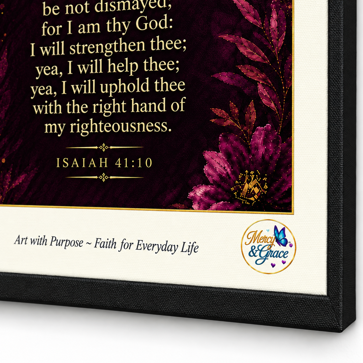 Fear Thou Not — Isaiah 41:10 Christian Canvas Wall Art
